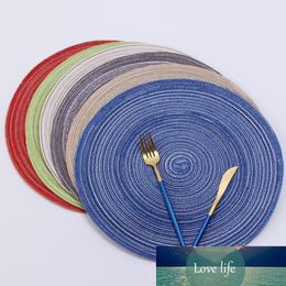 Pure Color Round Heat Insulation Table Mug Mat Pad Placemat Non-slip Coasters for Restaurant Home Decor Kitchen Supplies