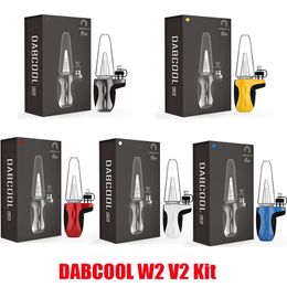 2022 vape dab Original Dabcool W2 V2 ENAIL KITS E-Cigarro 1500mAh Bateria Vaporizador Modhookah Cera Concentrado Shatter Budder Dab Rig Vape Kit com 4 Configurações de Calor 100% Autêntico