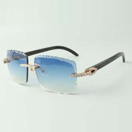 endless diamonds sunglasses 3524020 with natural black textured buffalo horns temples and 58mm cuts lens