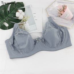 Trufeeling Sexy Arrival Floral Lace Embroidery Brassiere Sexy Lingerie Women's Underwear Plus Size Big Cup D DD E F Bra 211110