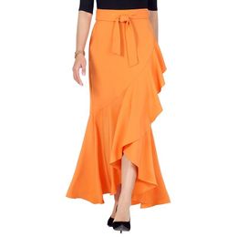 Skirts Cotton Polyester Plaid Skirt Women's Clothing Women Large Size Europe And The United States Stitching Belt Long