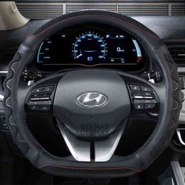 for Hyundai ioniq 2016 2017 2018 2019 2020 DERMAY Car Steering Wheel Cover Massage Non-slip Auto Accessories Interior H220422332W