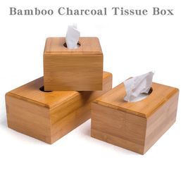 wooden tissue boxes NZ - Tissue Boxes & Napkins Vintage Bamboo Box Holder Storage Creative Paper Dining Table Wooden Napkin Case Canister Organizer