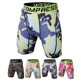 Camoflage Joggers Shorts Men Gyms Quick Dry Compression Short Pants Mans Shorts Fitness Workout Summer Sweatpants Male Shorts C0222