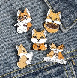 Pins and brooches Fox couple enamel pin Badges Hat Backpack Accessories Lovers jewelry Gift for lover GC513