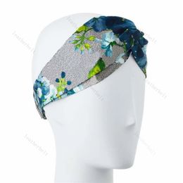 Classic Flower Headband Soft Silk Headwraps Design Crossed Hair Band Sport Headwear For Women