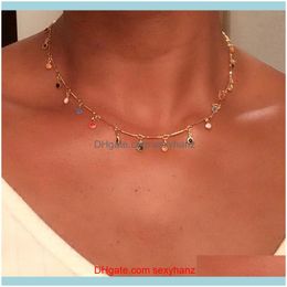 Necklaces & Pendants Jewelrybohemian Gold Necklace For Women Charming Colourful Stone Chain Chockers Handmade Party Jewellery Wholesale Collare