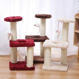 Cat Climbing Tree Scratching Post Board Molar Cat Climbing Toy Three Layers Scratching Post Board Play Training Toy Home Living 210929