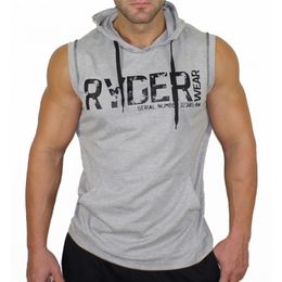 Zogaa Men's Hooded Sleeveless T Shirt Muscle Bodybuilding Brotherhood Summer Sport tshirts Cotton Running Sweater Man Hoodies 210706