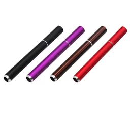 High Quality Colourful Cigarette Shaped Metal Pipe Hitters Bat Hand Tobacco Smoking Cheap One Hitter Smoking Herb Pipe Philtre P