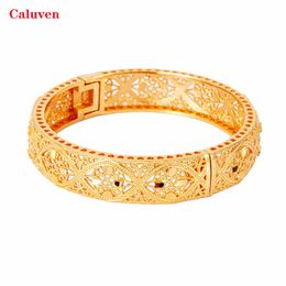 14mm Copper Ball Ethiopian Gold Bracelets&bangles Indian Bracelets Dubai Bangles for Women Arabic Bangles Bridal Jewellery Q0719