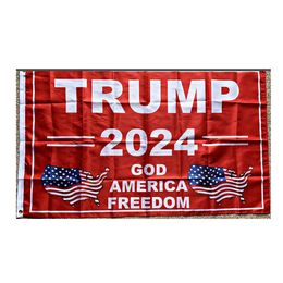 2024 God American Freedom 3x5ft Flags 100D Polyester Banners Indoor Outdoor Vivid Colour High Quality With Two Brass Grommets
