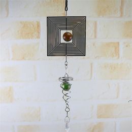 NEWRound Dazzle Wind Chime Metal Rotate Aeolian Bells Hanging Ornaments Diamond Windchime Portable With Different Styles CCD7311