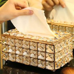 Tissue Boxes & Napkins Top Grade Crystal Glass Paper Towel Box Rack Luxury Office Car El Family Life Napkin Table Storage Supplies