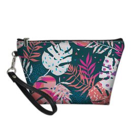 Leaves Print Makeup Bags Women Cosmetic Bag Travel Organiser Make Up Bags Storage Pouch Cases Neceser De Maquillaje