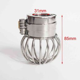 NXY Cockrings Stealth Lock Stainless Steel Heavy Scrotum Pendant Ball Stretchers Testicle Chastity Lock Cock Ring Penis S079 1124