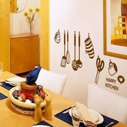 Wall Stickers Cartoon Kitchenware Kitchen Refrigerator Restaurant DIY Removable PVC Paste Decoration Furniture