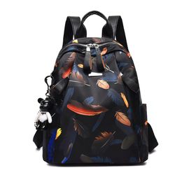 Outdoor Bags Anti-thief Flower Print Backpack Female Oxford Cloth Waterproof Travel Casual Schoolbag Brand Ladies Large Capacity