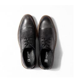 Genuine Leather Formal Oxfords Shoes Men Business Dress Suit Brand Bullock Thick Sole Lace-Up Wedding Party Shoes For Men E35