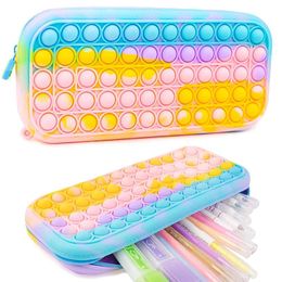 Pencil Bags 21 Colours Push Case Bubble Pen Holder Silicone Sensory Game Shockproof Water Suitable For Students Gifts