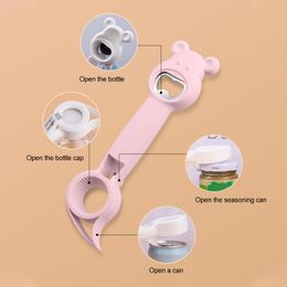 Creative 4 in 1 Multi-purpose Beverage Bottle Opener Multifunctional Can Opener Artifact Corkscrew Kitchen Tool