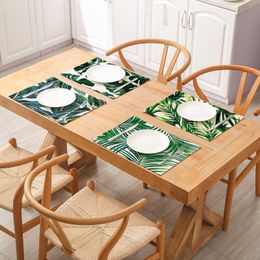 Mats & Pads Nordic Style Printed Place Mat Bowl Chopsticks Cutlery Dining Table Non Slip Pad Thermal Insulation