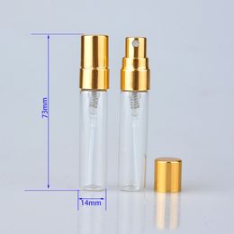 5ML Empty Glass Perfume Bottles Atomizer Portable Contenitori Cosmetic with Aluminium Pump 100pcs/lot