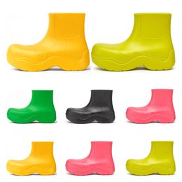 Chelsea boots womens Candy solid colors pink black Pistachio Frost yellow red platform Martin Ankle Boot round toes waterproof size 36-40