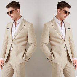 Summer Leisure Young Man Wedding Pants Suits 2 pieces Mens Formal Wear Tuxedos Party Prom Work Blazer