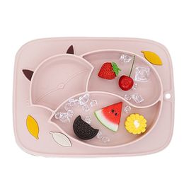 Feeding Suction Plates Baby Food Placemat Kids Silicone Tray Vajillas Plato Infant Dishes Pratos Child Eating Bowl Infantil 211012
