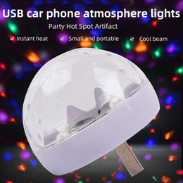 Car Auto Lamp USB Light DJ RGB Mini Colourful Music Sound Light USB-C for Apple Holiday Party Karaoke Atmosphere Lamp Welcome Light