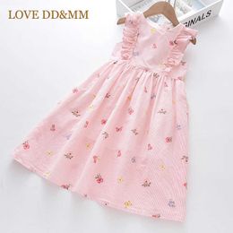 LOVE DD&MM Girls Dresses Summer Kids Wedding Party Vestidos Toddler Clothes Sweet Flower Print Dress For Girl 3-7 Years 210715