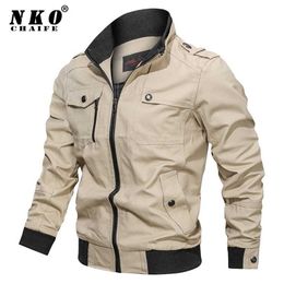 Spring Autumn Jacket Men Fashion Slim Bomber Windbreaker Jackets Coat Men's Clothing Tactics Military Casual Jacket Men 211029