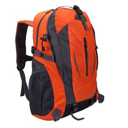 40L Waterproof Backpack Shoulder Bag For Outdoor Sports Climbing Camping Hiking Orange Mountaineering Bag Sports Backpack Q0721
