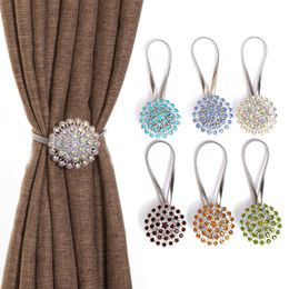 Other Home Decor Window Curtain Ring Clip Peacock Style Luxury Decoration Accessory Magnetic Crystal Tiebacks Tie Backs Buckle