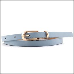 Belts & Aessories Fashion S920 Womens Decoration Belt Slim Eyes Metal Nuddle Buckle Simple Pu Leather Drop Delivery 2021 Ciorn