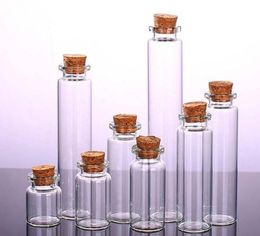 0.5ML 1ML 2ML 4ML 5ML Vials Clear Glass Bottle with Corks Miniature Glass Bottle with Cork Empty Sample Jars / Message Weddings Wish