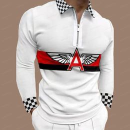 Men's Polos Clothing men Tees shirts Spring autumn europe size Fashion Long sleeve Polo zipper stripe men plus top