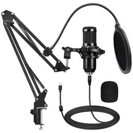 192KHz/24Bit USB Microphone For Computer Pc With Adjustable Scissor Arm Stand Shock Mount Condenser Gaming Mic For YouTube