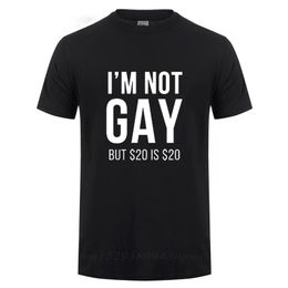 I'm Not Gay But 20 is 20 Funny T-shirt For Man Bisexual Lesbian LGBT Pride Birthdays Party Gifts Cotton T Shirt 210706