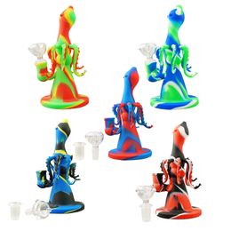 Octopus style Creative Silicone glass water Pipe Smoking Set hookahs