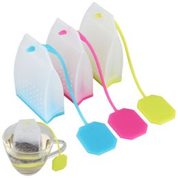 Teabags Bag Shape Silicone Tea Infuser Filter Teapot Loose Tea Strainer Filter Herbal Loose Tea Spice Diffuser Kitchen Tool fast ship