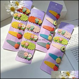 Hair Aessories Baby, Kids & Maternity Baby Girls Cartoon Hairpin For Women Children Rainbow Clip Sunflower Candy Fruit Barrette Drop Deliver