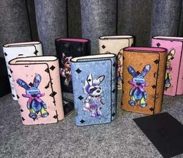 Korean fashion 3D cartoon rabbit printed wallet high quality key case m pickup cases