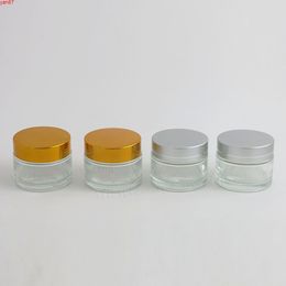 12 x 50g Clear Glass Jar Pot Skin Care Cream Refillable Bottle Cosmetic Container MakeupTool With Plastic Lid For Travel Packinggoods qty