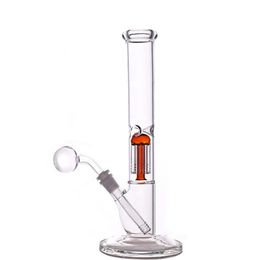 Newest dab oil rig bongs smoking water pipes 8 arm tree perc Colourful bubbler recycler honeycomb bong with 14mm degree glass oil burner pipe