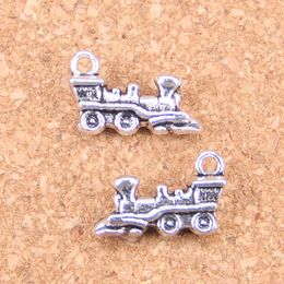 60pcs Antique Silver Plated Bronze Plated double sided train Charms Pendant DIY Necklace Bracelet Bangle Findings 17*12mm