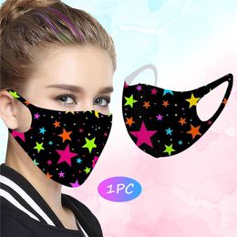 printing face mask designer Adult five-pointed star fashion masks dustproof haze breathable black blue facemask in stock