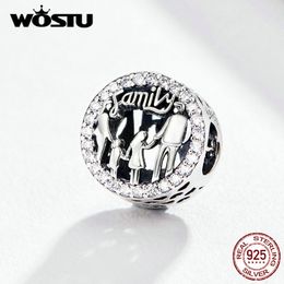 WOSTU Family Home Household Beads 925 Sterling Silver Stone Charm Fit Original Bracelet Pendant Beads DIY Jewelry Making FIC1184 Q0531