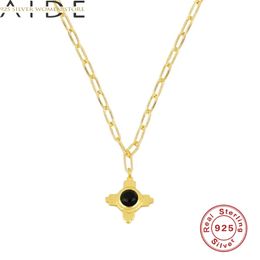 AIDE Necklace For Women 2020 Silver 925 Jewelry Round Cross Collar Necklace Chains Fine Jewelry Choker Bijoux Femme #12.15 Q0531